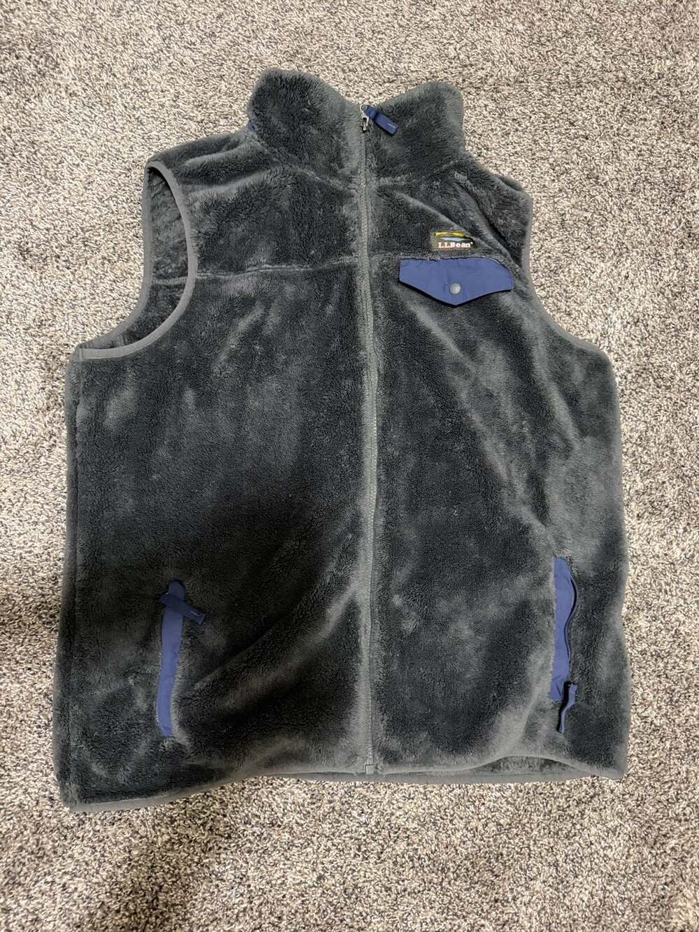 L.L.Bean Men's Hi-Pile Fleece Vest Full Zip Graphite XL